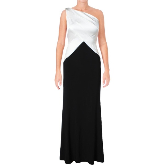 ralph lauren jersey one shoulder gown